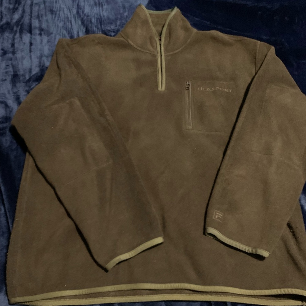 FILASPORT Brown Zip Up Sweater with Stand-Up Collar